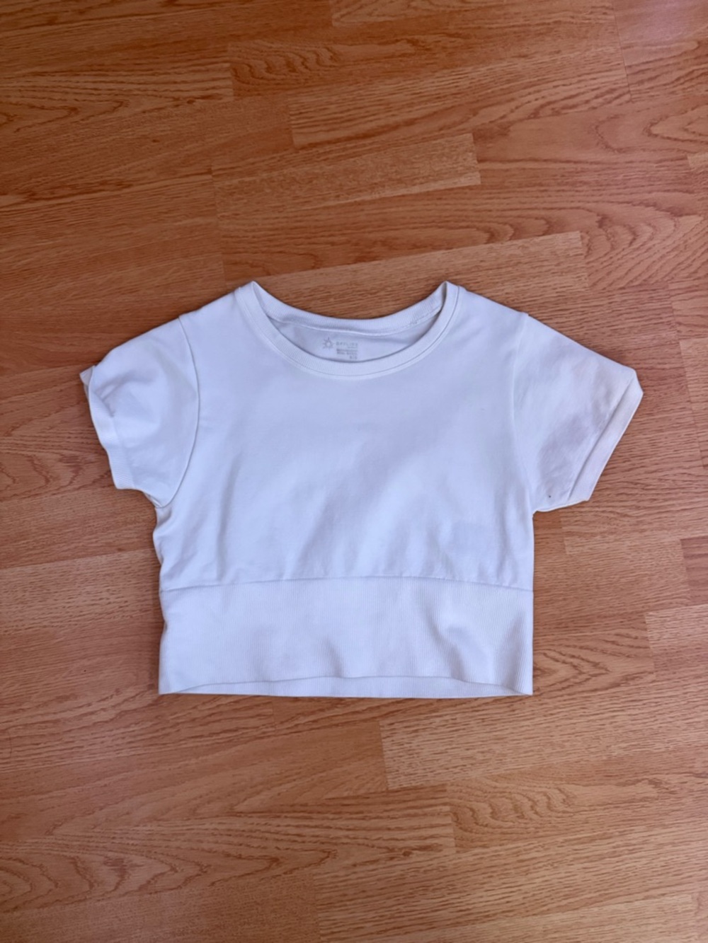 aerie Kids White Cropped Short Sleeve Tee
